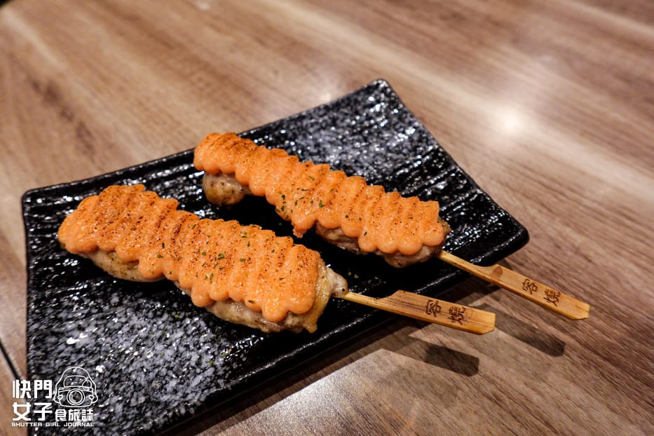 27三重美食寵物友善台中容燒居酒屋明太子雞腿肉串.jpg